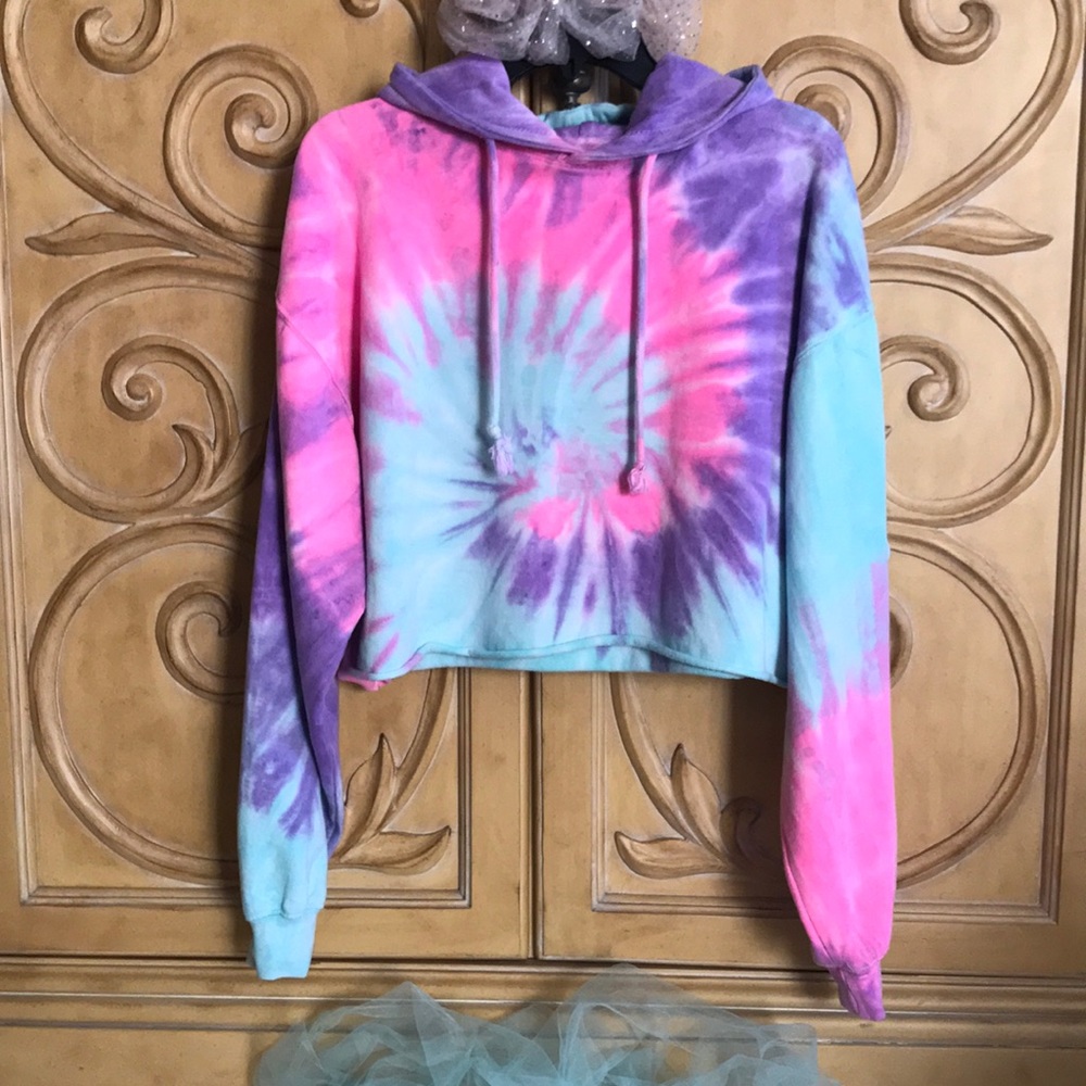 Dreamsicle Cropped Hoodie Tie Dyed